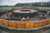 Belgium. Reinforced concrete foundation for a wind turbine.