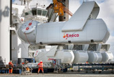 Denmark. Shipment of a Vestas-generator for offshore windpark.
