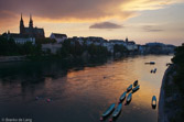 Switzerland. The Rhine is flowing through the historic center of Basel.